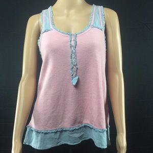 Superdry Vintage Thrift Company Pink and Blue Top