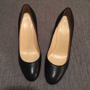 J Crew Black Leather Pumps Size 8