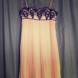 Laundry by Shelli Segal Silk Dress w/ knife pleats