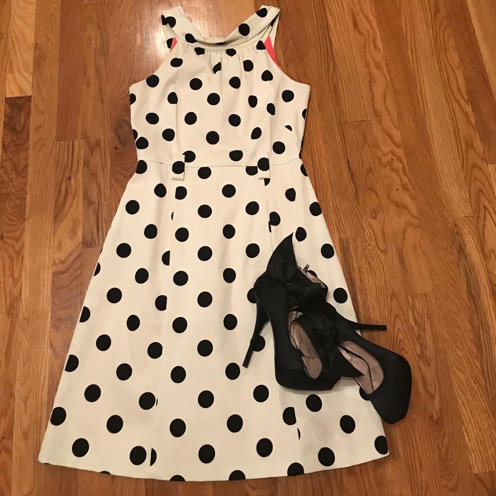 Cream or Off White Polka Dot Dress