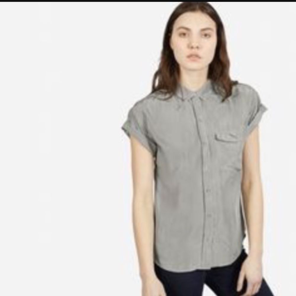 Everlane Habotai silk short-sleeved shirt