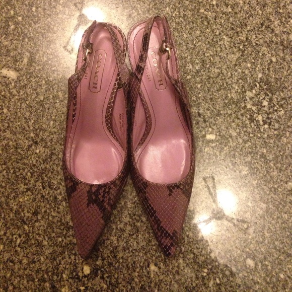Coach Shoes - NWOT Coach sling backs lavender python 6