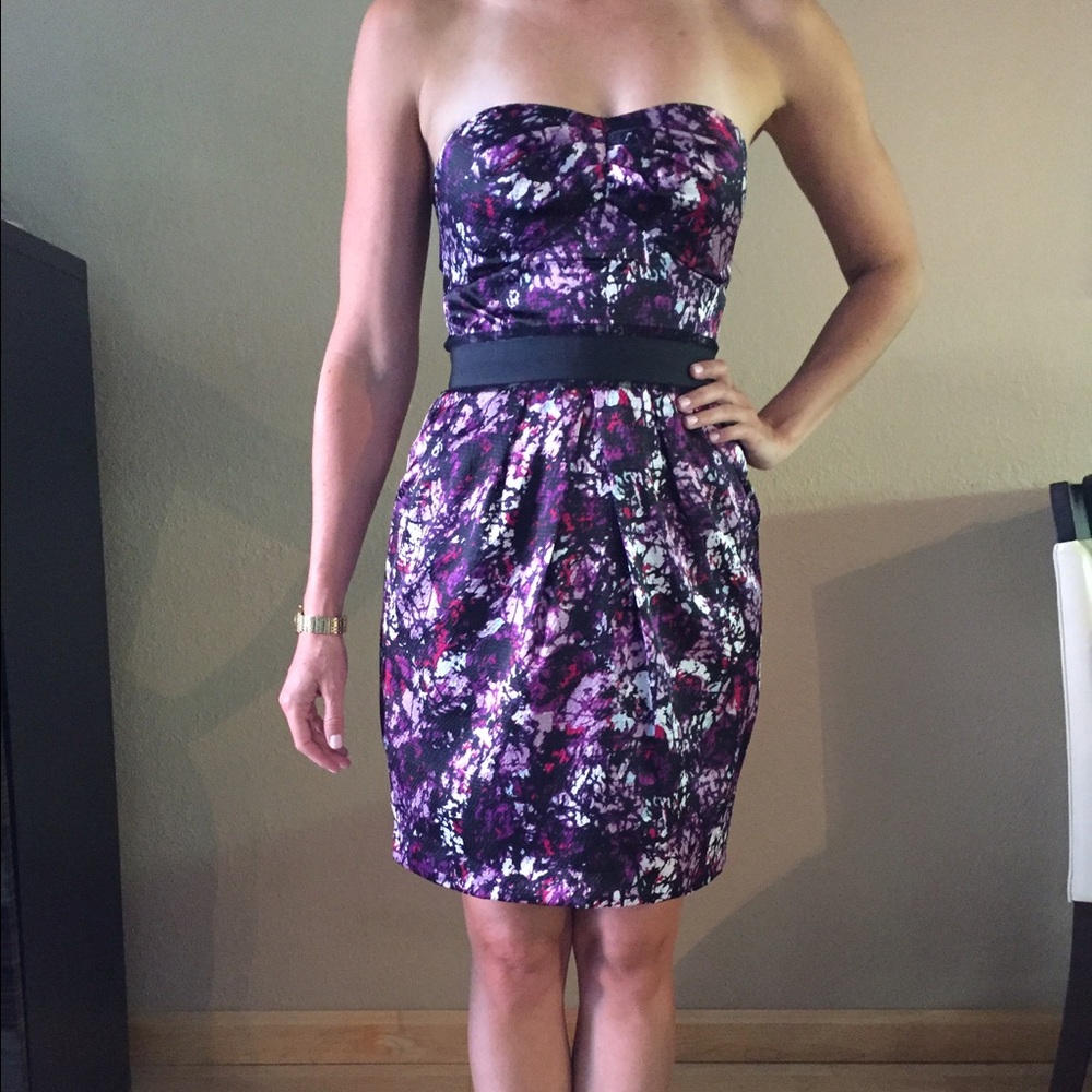 Floral Max & Cleo strapless dress