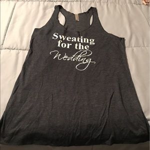 Pre-wedding workout tank dark grey