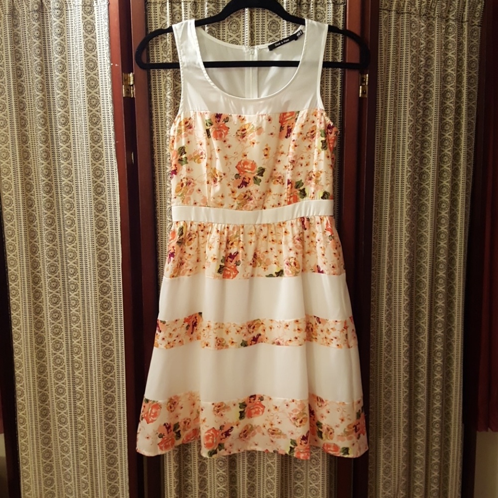 Doe & Rae floral color block mini dress MODCLOTH