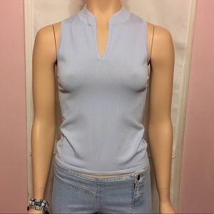 Cyrus baby blue V cut Top