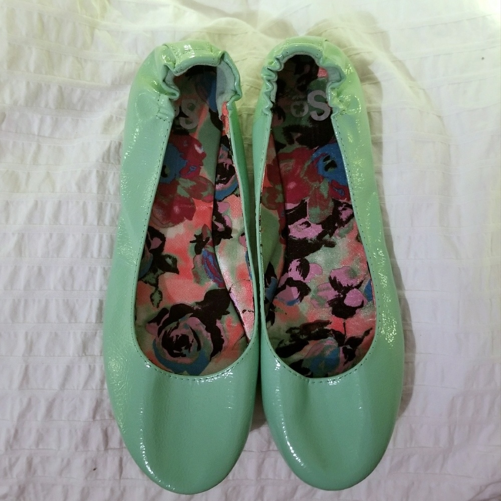 Mint green flats