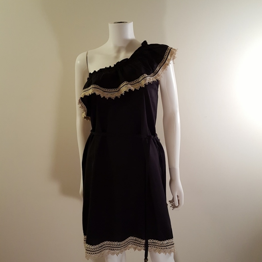 Mudpie Black Miller One Shoulder Dress Size M