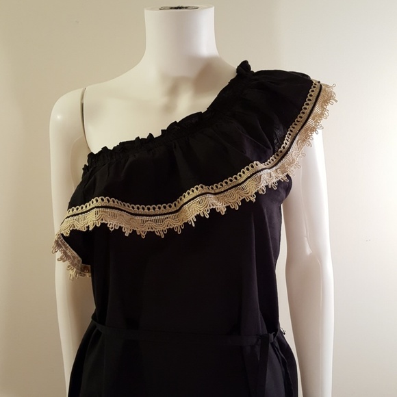 Mudpie Black Miller One Shoulder Dress Size M - Picture 2 of 8