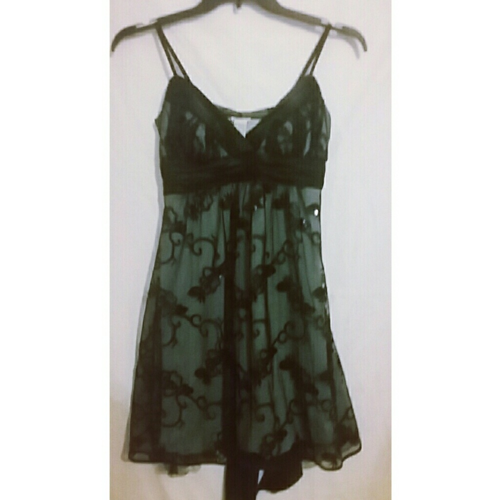 SOLD Light Blue and Black Evening Dress