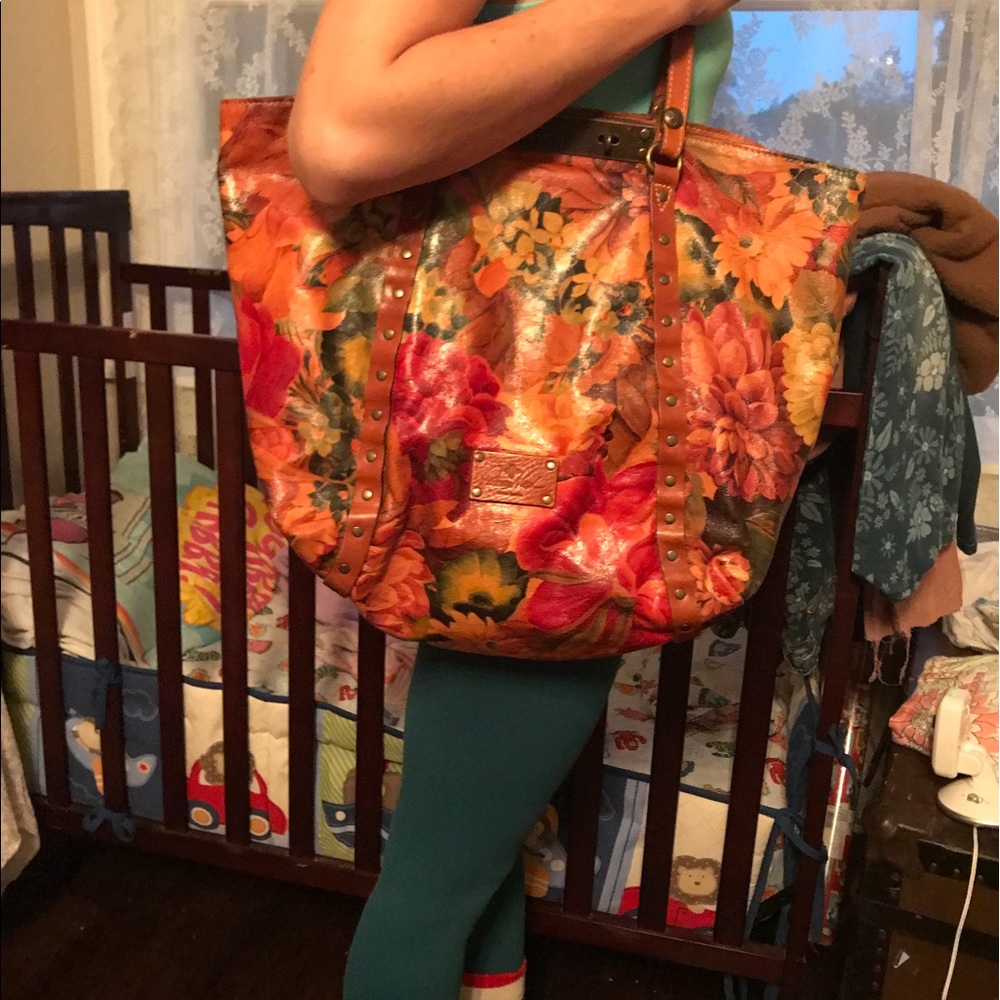 PATRICIA NASH LEATHER FLORAL BENVENUTO TOTE