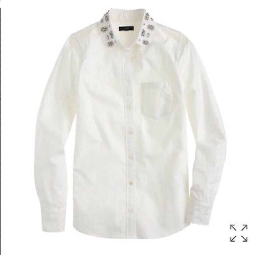 J. Crew Peter Pan Embellished collar blouse