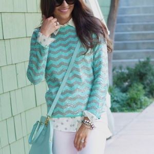 J. Crew Sequin Chevron Sweater