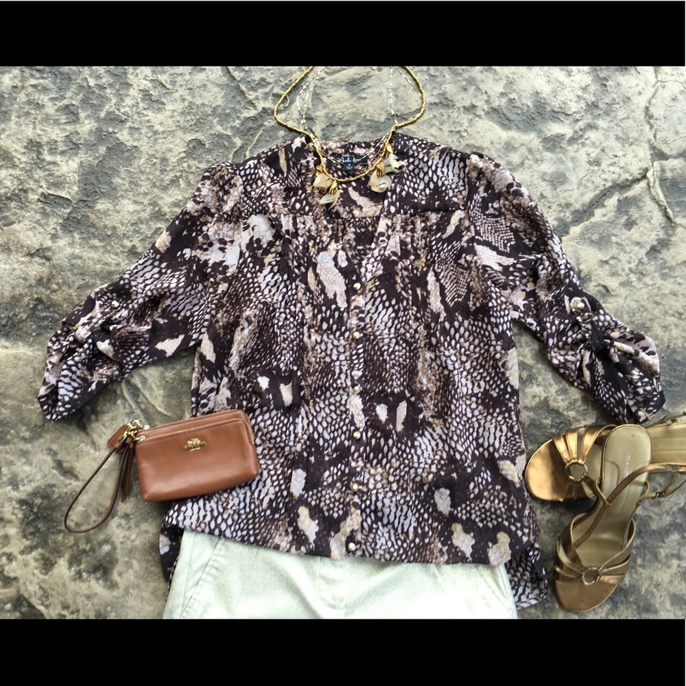 Beautiful semi-sheer leopard print blouse.