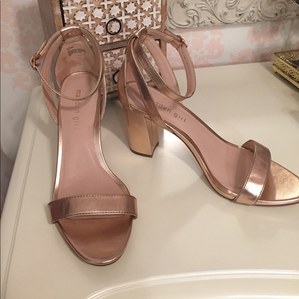 Madden Girl gold block heel sandals