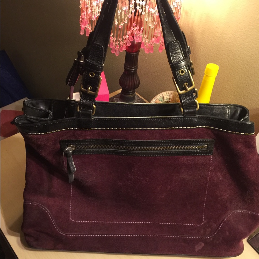 Coach purple velvet purse