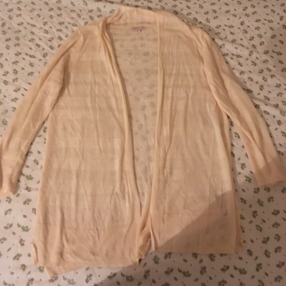 Salmon colored cardigan