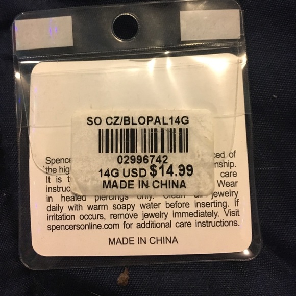 Silver & Blue Opal Industrial Bar - Picture 2 of 2