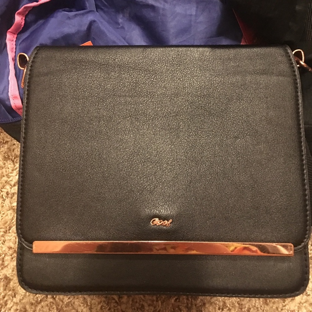 Black bag with rose gold studded