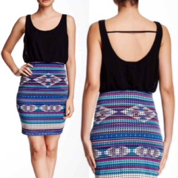 Southwestern Bodycon Dress Mini Stretch Skirt - Picture 3 of 3
