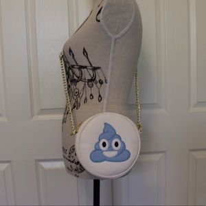 Olivia Miller blue poop emoji purse