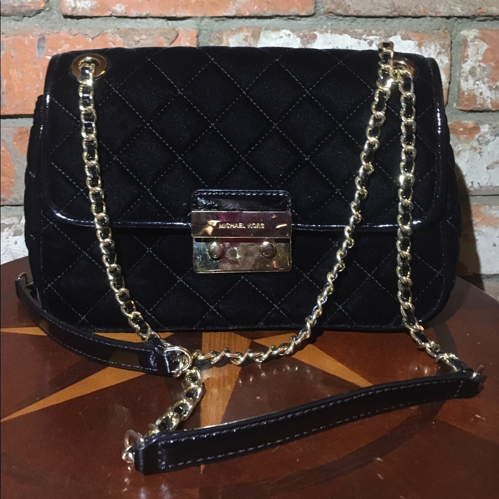 Michael Kors Sloan Large Velvet Chain Shoulder Bag