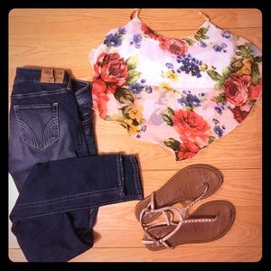 Floral crop/tube top