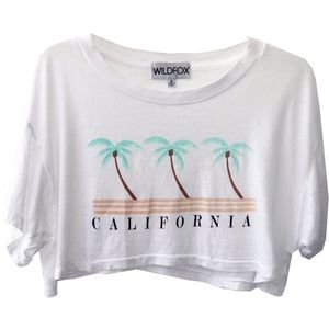 SOFT☁️Wildfox California Coast Cabana Crop Tee