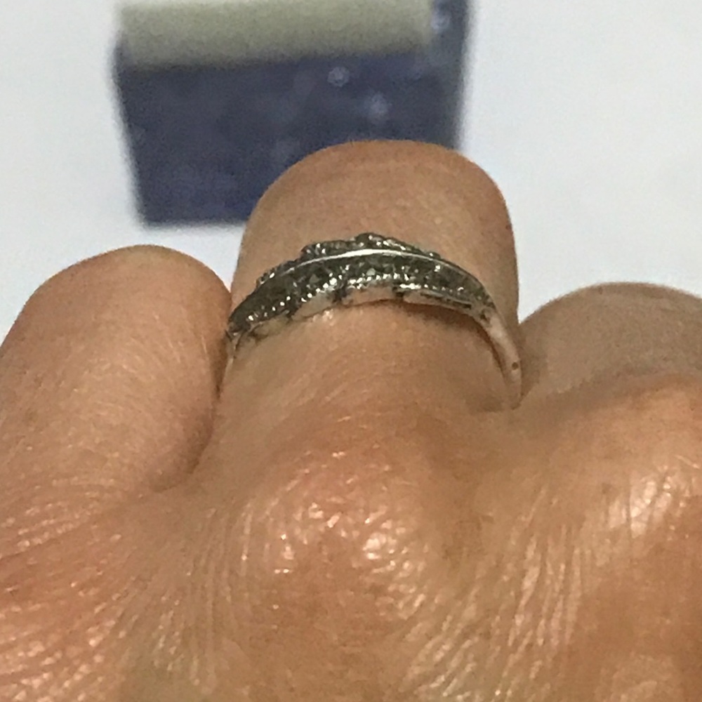 Marcasite Leaf Sterling Silver Ring - image 4