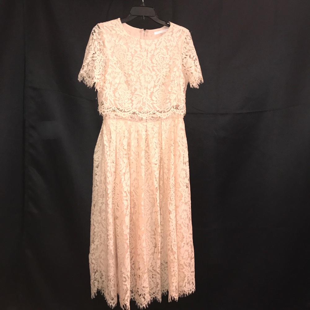 Beige lace dress