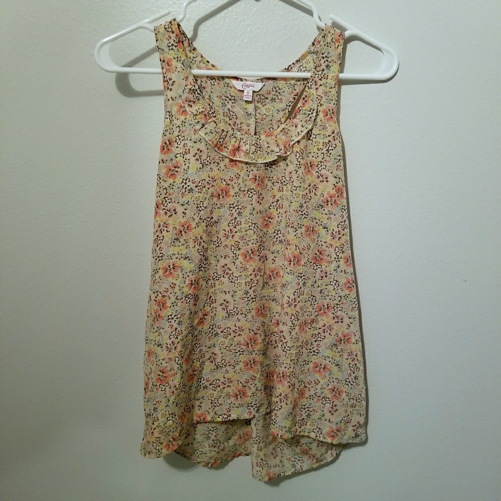 Colorful floral sleeveless top