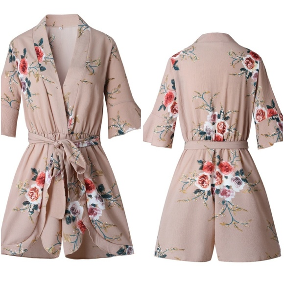 Floral Romper | Beige - Picture 4 of 4