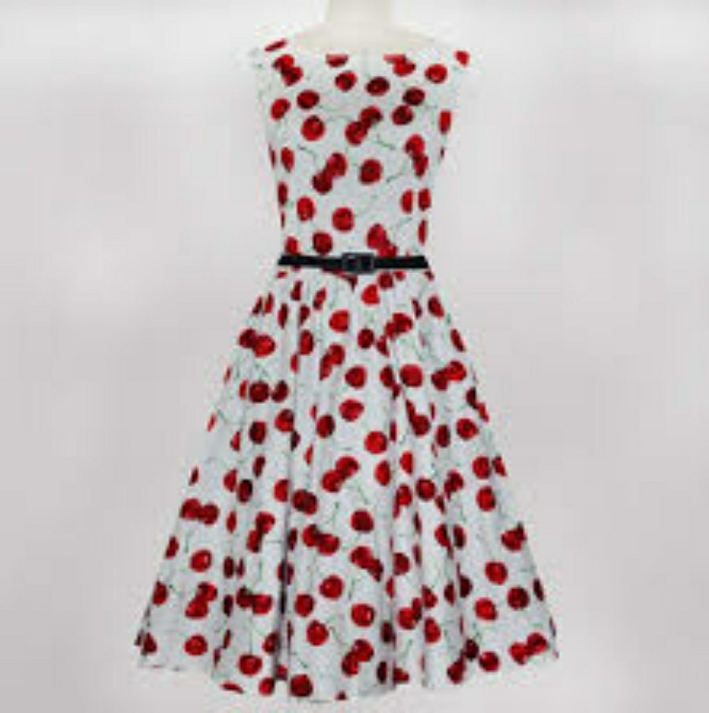 Rockabilly plus size cherry dress and red shrug