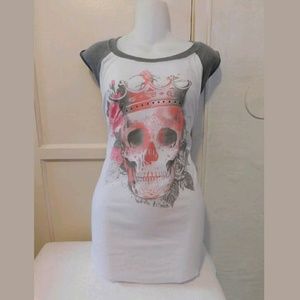 💥Torri Short Sleeve Tee Skeleton Skull Crown Size