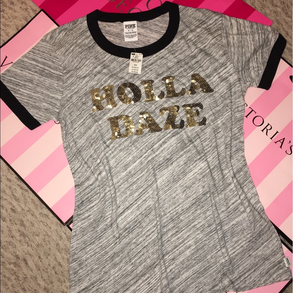 Nwt Victoria Secret PINK Tees w/ Sequins S