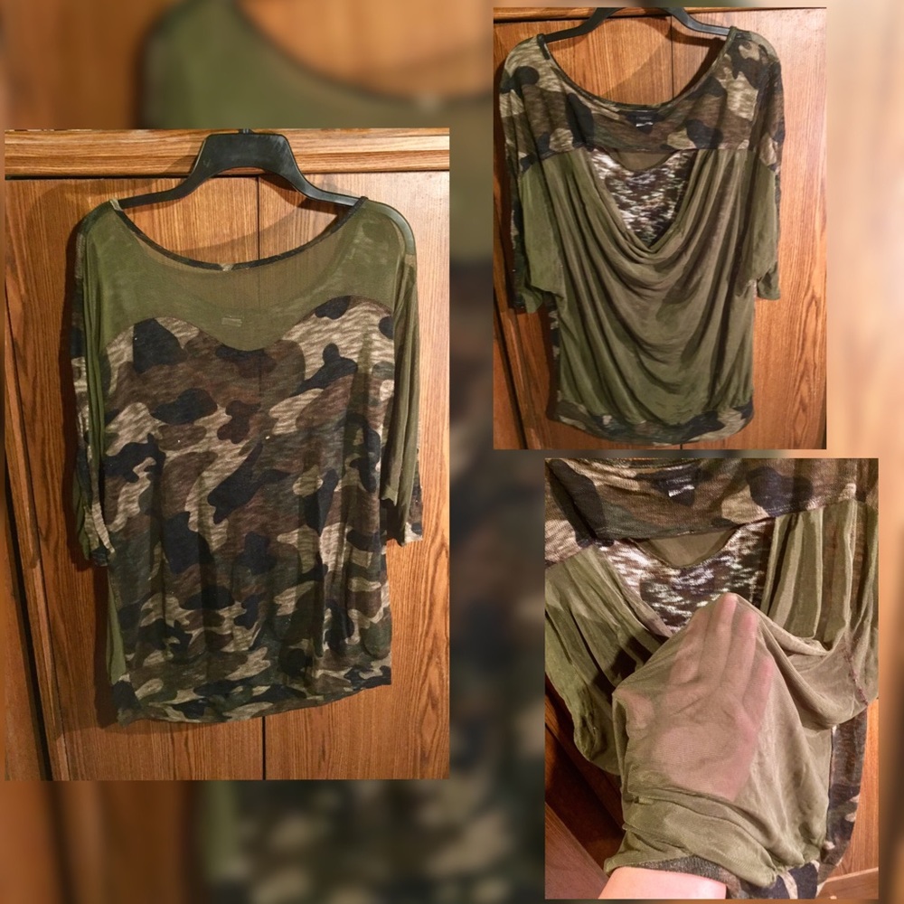 Sheer camo top!