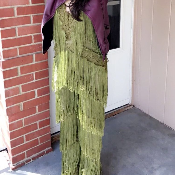 rihanna olive green jumpsuit