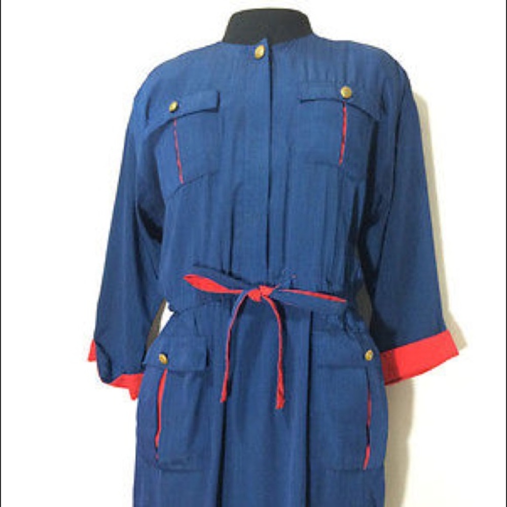 Leslie Faye Vtg July 4th Nautical Secretary Dress