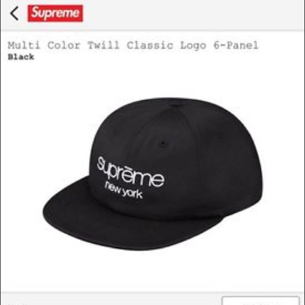 SOLD Supreme Multi Color Twill Classic Logo 6panel