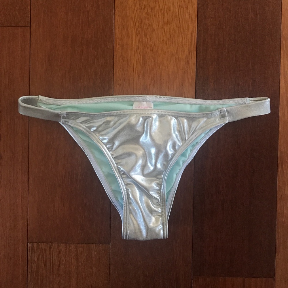 Silver cheeky bikini bottom
