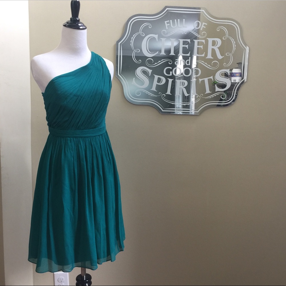 J. Crew pleated one shoulder dress
