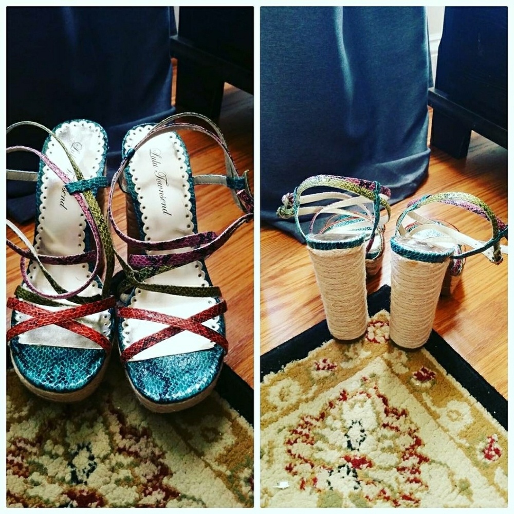 Lulu Townsend stacked heel sandals