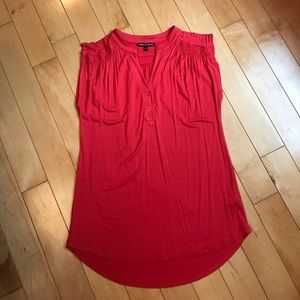 Red-Orange High Low Sleeveless Top
