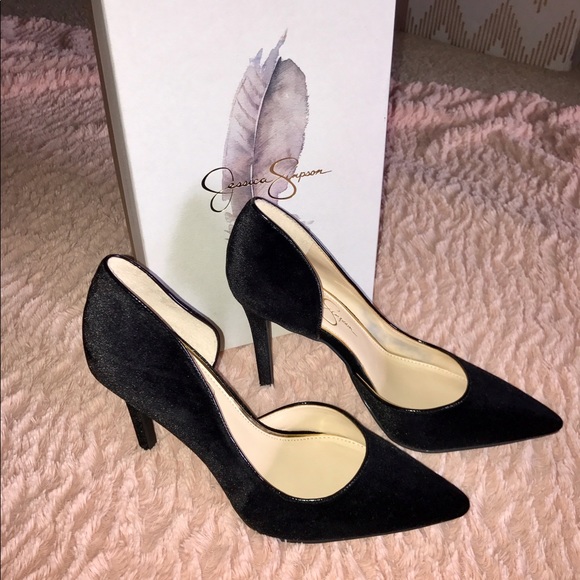 Jessica Simpson Shoes - NIB Jessica Simpson Black Velvet Claudette Heels
