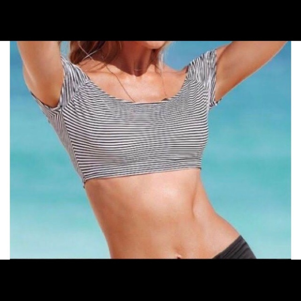 Victoria's Secret stripe off shoulder bikini top