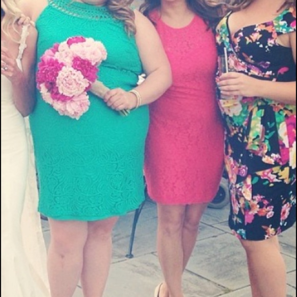 Pink open back Express dress