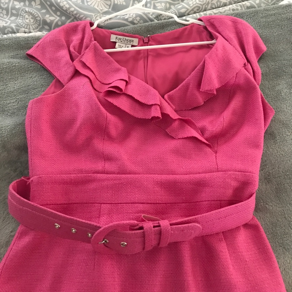 Beautiful pink Kay Unger dress.