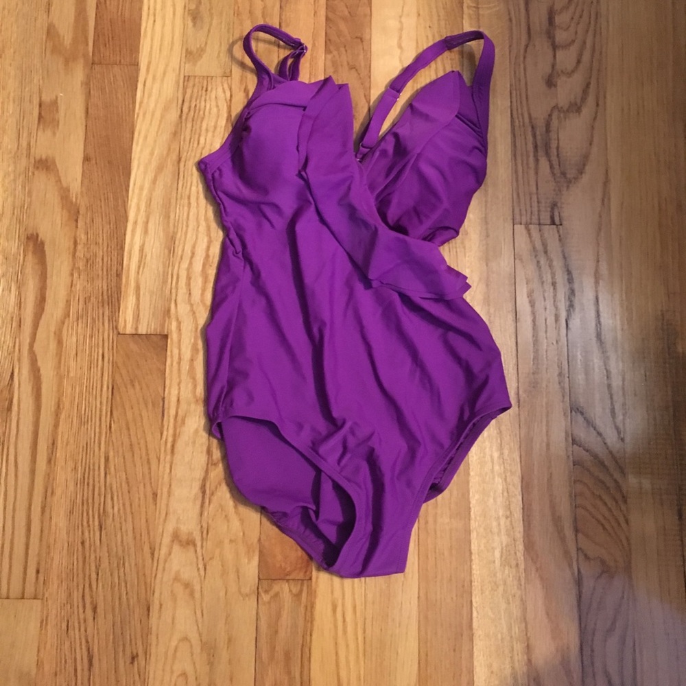 Size 14 plum bathing suit excellent condition