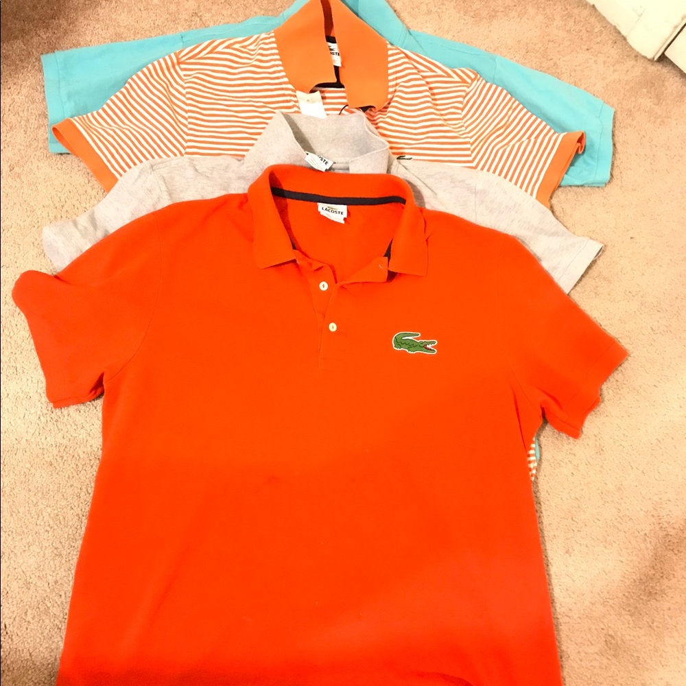 Lot Of 4 Men's Classic Lacoste Polo Cotton Shirt