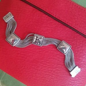 "K" monogram metal bracelet